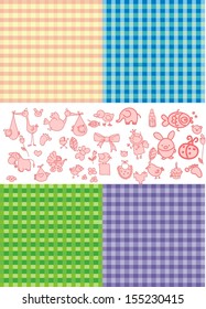 Baby shower invitation, vector background 
