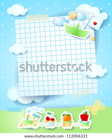 Baby shower invitation, vector background
