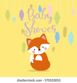 Baby shower invitation vector card.