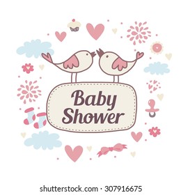 baby shower invitation vector design