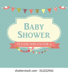 Baby Shower Invitation Vector Illustration EPS10