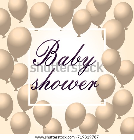 Baby shower invitation. Vector seamless pattern for baby shower card design. Vector seamless kids pattern. Cute balloon baby shower pattern.
