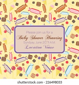 Baby shower invitation vector template