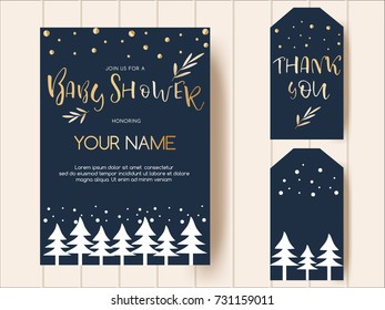 Baby shower invitation, baby shower vector, invitation template, vector illustration