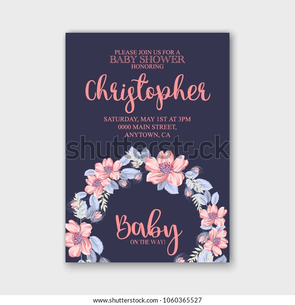 Baby Shower Invitation Vector Template Wild Stock Vector Royalty