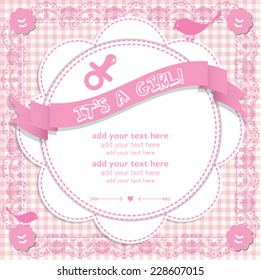 Baby shower invitation/Announcement template vector / illustration. baby arrival Unique Greeting card