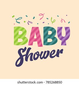 Baby Shower Invite Greeting card with confetti
