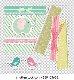 Baby shower kid card. Vector illustration in abstract style