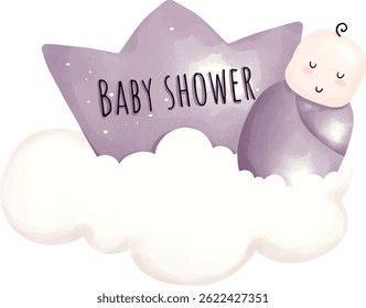 baby shower, kid decoration, nursery, cute baby cartoon.