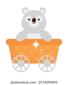 baby shower koala cartoon isolated