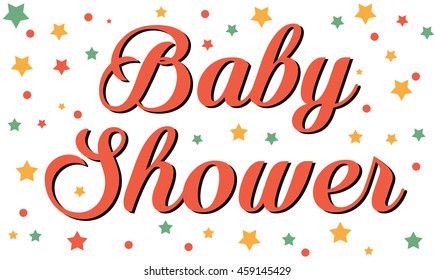 Baby shower lettering  vector background