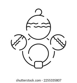 Baby shower line icon. Included the icons as baby, child, balloon, gift, decoration, toys and Party. Toy 