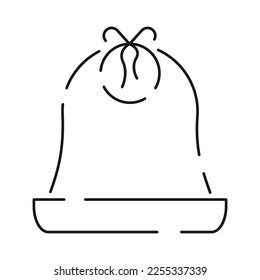 Baby shower line icon. Included the icons as baby, child, balloon, gift, decoration, toys and Party. Baby food bib