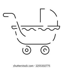 Baby shower line icon set. Included the icons as baby, child, balloon, gift, decoration, toys and party. The stroller 