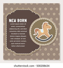 Baby Shower, New Born Baby Card Design Template