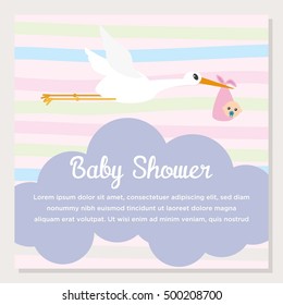 Baby shower, new born baby card design template