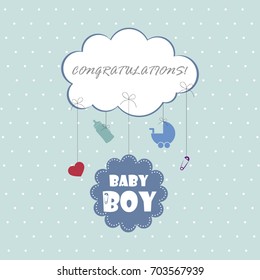 baby shower for newborn celebration greeting and invitation card or note. happy birthday. vector illustration.