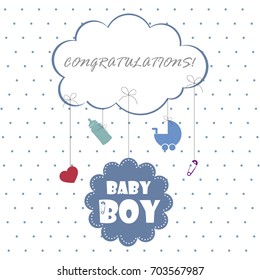 baby shower for newborn celebration greeting and invitation card or note. happy birthday. vector illustration.