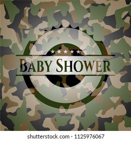 Baby Shower on camo texture