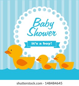 baby shower over blue background vector illustration 