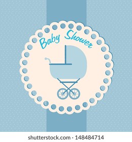 baby shower over blue background vector illustration
