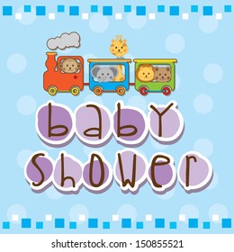 baby shower over blue background vector illustration