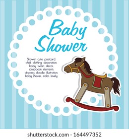 baby shower over blue background vector illustration 