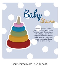 baby shower over white background vector illustration 