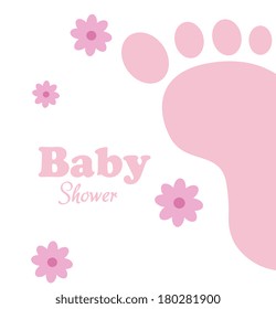 baby shower over white background vector illustration