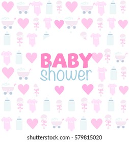 Baby shower party card pattern