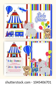 Baby shower party invitation card template. vector illustrator.