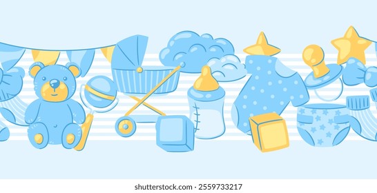 Patrón de ducha de bebé. Nuevo bebé nacido feliz cumpleaños