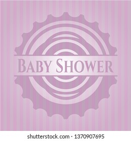 Baby Shower pink emblem. Vintage.