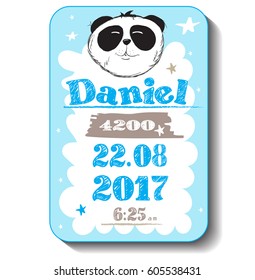 Baby Shower poster. Newborn metric for children bedroom