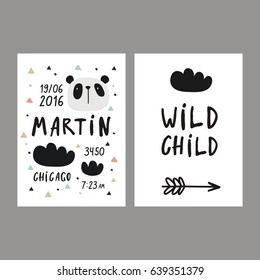 Baby Shower poster. Newborn metric for children bedroom