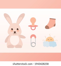 baby shower rabbit pacifier sock