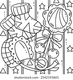 Chá de bebê Rattle Toy e Baby Socks Coloração 