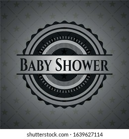 Baby Shower retro style black emblem. Vector Illustration. Detailed.