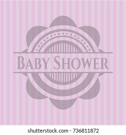 Baby Shower retro style pink emblem