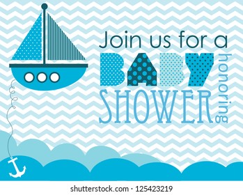 baby shower. sea design. vector illustration