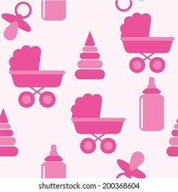 Baby shower seamless background