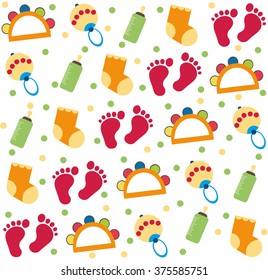 baby shower seamless background. Vector Illustration