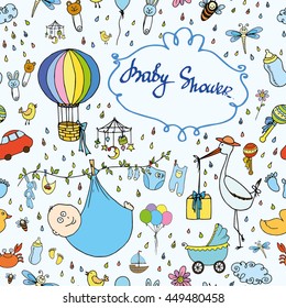 Baby Shower Seamless Pattern