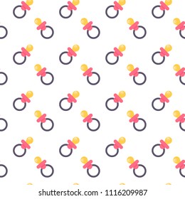 Baby shower seamless pattern. Vector illustration. Cute color design for gift wrapping paper, greeting cards, posters, banners, fabrics, textile, web, prints