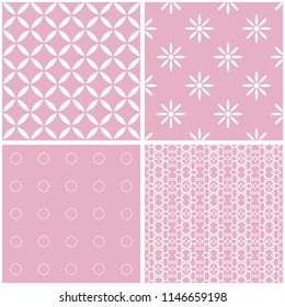 Baby shower set of vector seamless backgrounds.