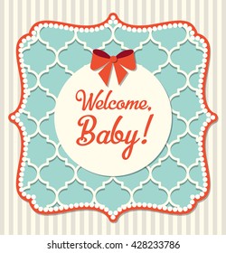 Baby shower in shabby chic style, vector illustration, eps 10 with tranparency
