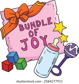 Baby Shower Baby Sleeping on a Flower Clipart