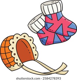 Baby Shower Baby Socks Cartoon Colored Clipart 
