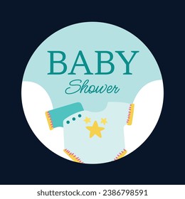 Baby shower sticker. baby girl, baby boy. balloons on blue and pink background. It's a boy. It's a girl. Cartoon Vector illustration elements for Poster, Label, Sticker. party.