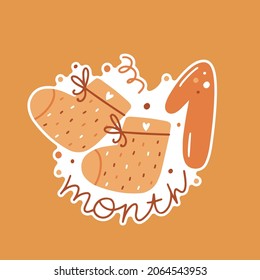 Baby shower sticker isolated on white. Printable sticker, mini clipart, journal, planner, diary, scrapbook, pins, badges. Vector illustration. 